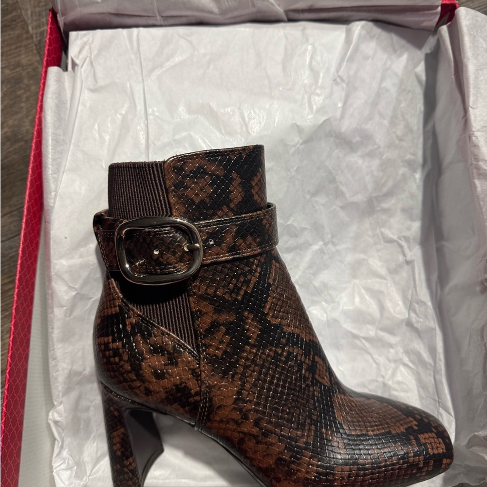 Brown Snakeskin Ankle Boots BRAND NEW